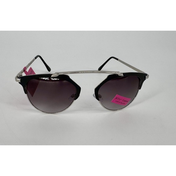 Betsey Johnson Accessories - Betsey Johnson Women's Brow Sunglasses Silver Black Gray Gradient Retro BJ475114